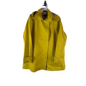 J.Crew Swing Trench Coat Hooded Hood Rain Jacket Yellow